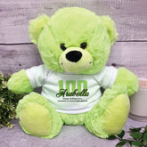 Lime Bear 23cm 100th Birthday Personalised Shirt