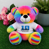 Personalised 10th Birthday Rainbow Bear 23cm Gift for Kids
