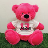 Hot Pink Bear 40cm 13th Birthday Personalised Shirt