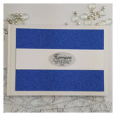 13th Birthday Keepsake Guest Book – White Book with Blue Glitter A5