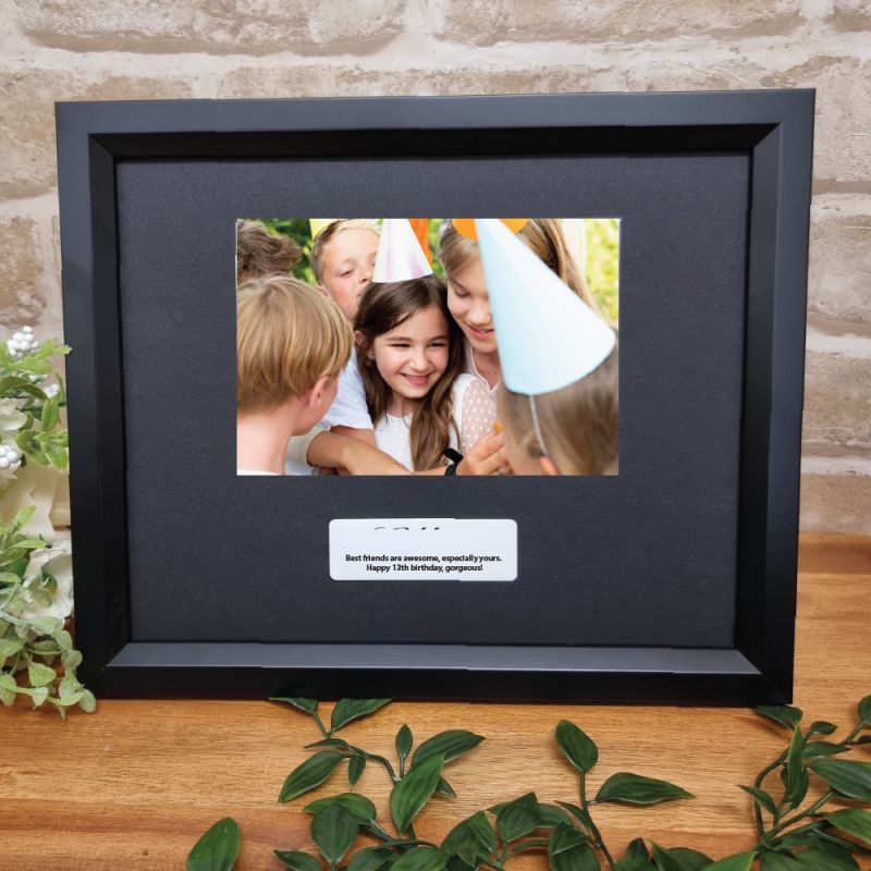 13th Birthday Personalised Black Photo Frame