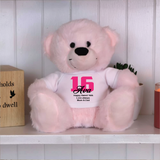 Personalised 16th Birthday Bear - Light Pink 23cm Bear