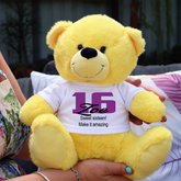 Yellow Bear 23cm 16th Birthday Personalised Shirt