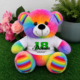 Rainbow Bear 23cm 18th Birthday – Personalised Message on Shirt