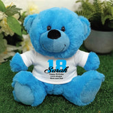 Bright Blue Bear 23cm – Personalised 18th Birthday Shirt