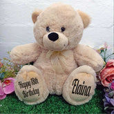 Beige Bear 40cm – 18th Birthday Message on Feet