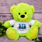 Lime Bear 23cm 18th Birthday Personalised Message on Shirt