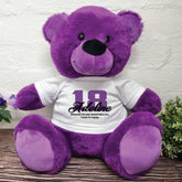 Purple Bear 40cm – 18th Birthday Personalised Shirt