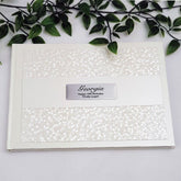 18th Birthday Personalised Cream Pebble Guest Book with Custom Plaque