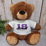 40cm Plush Brown Bear 18th Birthday Personalised