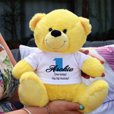 Personalised Yellow Bear 23cm for 1st Birthday