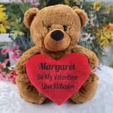 Valentines Day Personalised Brown Bear 30cm Message on Heart