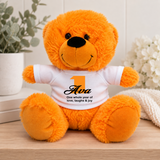 Personalised 23cm Orange Bear for 1st Birthday