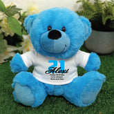 Bright Blue Bear 23cm – 21st Birthday Personalised Shirt