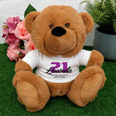 Brown Bear 23cm 21st Birthday Personalised Shirt