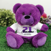 Purple Bear 23cm – Personalised Shirt for 21st Birthday