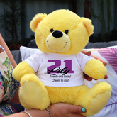 Yellow Bear 23cm – Personalised Shirt for 21st Birthday