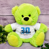 Lime Bear 23cm 30th Birthday Personalised Shirt