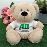 Personalised 40th Birthday Beige Bear 23cm with Message on Shirt