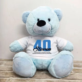 40cm Light Blue Bear 40th Birthday Personalised Shirt