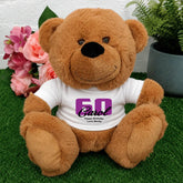 Brown Bear 23cm 60th Birthday Personalised Shirt