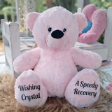 Get Well Soon Light Pink Bear 30cm Personalised Message on Feet