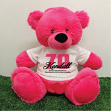 Hot Pink Bear 40cm – 70th Birthday Personalised Shirt