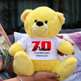 Personalised Yellow Bear 23cm 70th Birthday
