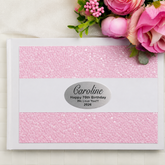 70th Birthday Personalised White Pink Pebble Guest Book with Custom Plaque