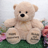Anniversary Gift Bear with Message on Feet 30cm Beige
