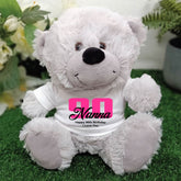 Silver Bear 23cm 90th Birthday Personalised Shirt