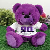 Purple Bear 23cm 90th Birthday with Personalised Shirt