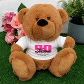 Brown Bear 23cm 90th Birthday Personalised Shirt