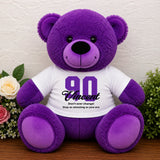 Personalised Purple Bear 40cm – 90th Birthday Shirt