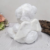 23cm Angel Memorial Bear with Blue Urn – Personalised Feet