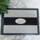 Baby Shower Personalised Black & Silver Glitter Guest Book with Custom Plaque