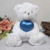 23cm Angel Memorial Bear with Blue Urn – Personalised Feet