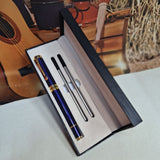 Personalised Cobalt Blue Ballpoint Pen Set