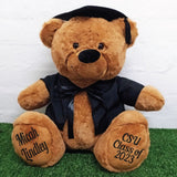 30cm Graduation Bear with Cap and Gown Personalised on Feet