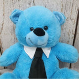 30cm Bright Blue Bear for Dad with Message on Feet