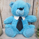 30cm Bright Blue Bear for Dad with Message on Feet
