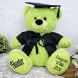 40cm Lime Bear Graduation Bear with Message on Feet