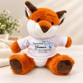 Graduation – 20cm seated Personalised Fox with Printed T-Shirt