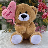 Love Mum Balloon Bear 25cm Birthday Personalised Message on Feet