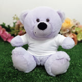 23cm Lavender Bear for Baptism with Personalised Shirt