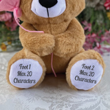 Love Mum Balloon Bear 25cm Birthday Personalised Message on Feet