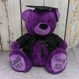 30cm Purple Bear Graduation Gift with Personalised Message on Feet