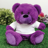 23cm Purple Bear for Baptism with Personalised Shirt