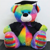 40cm Rainbow Bear Graduation Gift with Message on Feet