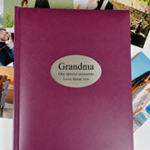Rose Glamour Album 300 Photos 50x40cm for Grandma with Plaque Inscription